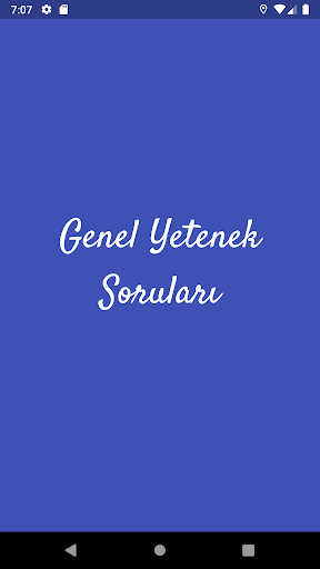 Android application Genel Yetenek Soruları screenshort
