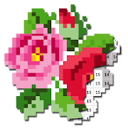 Flowers Pixel Art Color By Number 14 Icon