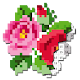 Flowers Pixel Art Colored