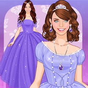 Purple princess dress up app icon