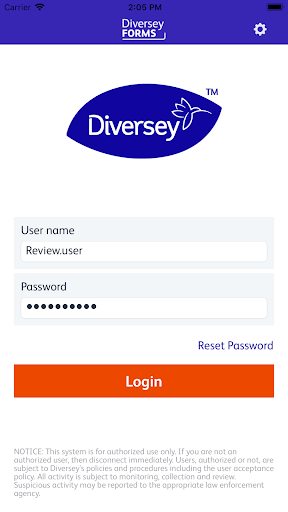 Android application Diversey Forms screenshort