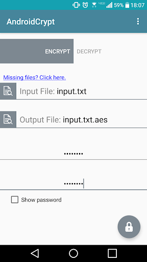 AESCrypt for Android (AndroidC Screen 2