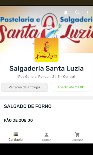Android application Salgaderia Santa Luzia screenshort