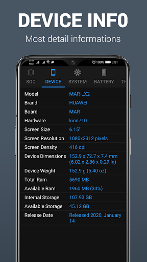 Device & System info - CPU-G Screen 2