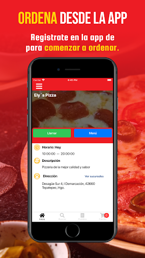 Android application Elys Pizza screenshort