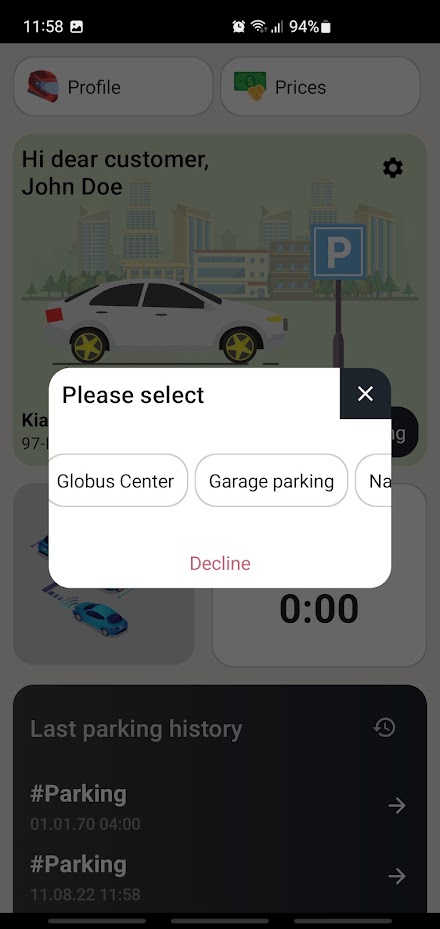 Smart Parking Screen 2