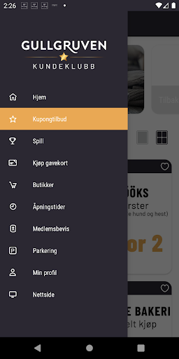 Android application Gullgruven Kundeklubb screenshort
