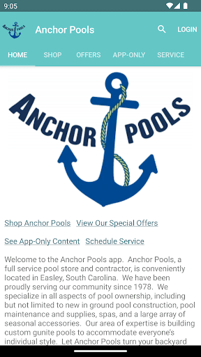 Android application Anchor Pools screenshort