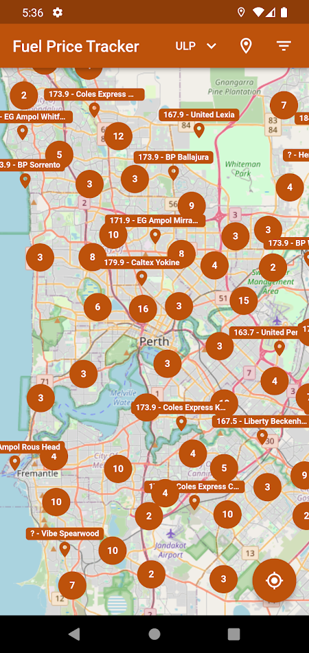 #7. Fuel Price Tracker - Perth, WA (Android) By: Multai Technology