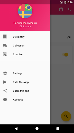 Android application Portuguese Swedish Dictionary screenshort