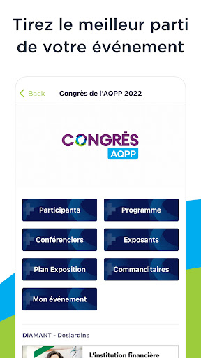 Android application Congrès AQPP screenshort