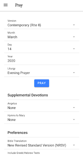 Android application Venite screenshort