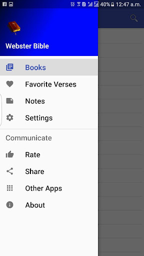 Android application Webster Bible screenshort