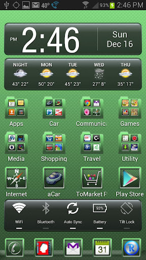 Android application LC Carbon Green Theme screenshort
