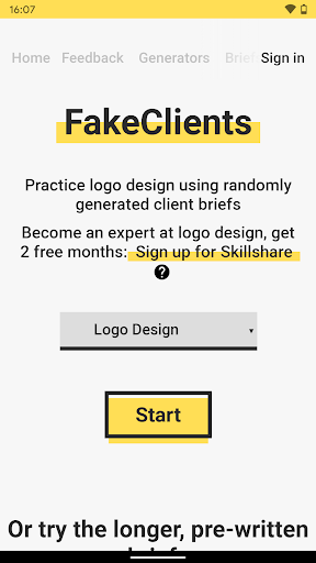 FakeClients - Practice Design Screen 2
