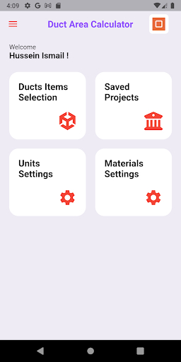 Android application Duct Area PRO screenshort