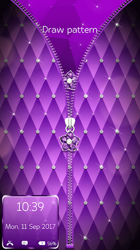 Android application Purple Diamond Flower Zipper screenshort