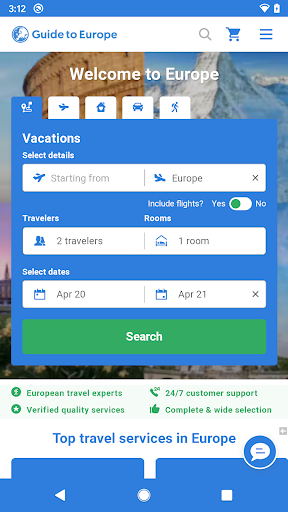 Android application Guide to Europe screenshort