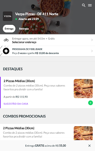 Vezpa Pizzas Screen 2