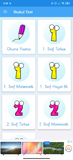 Android application İlkokul Test screenshort