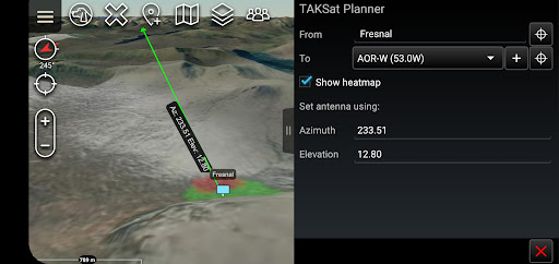 ATAK Plugin: TAKSat Screen 2