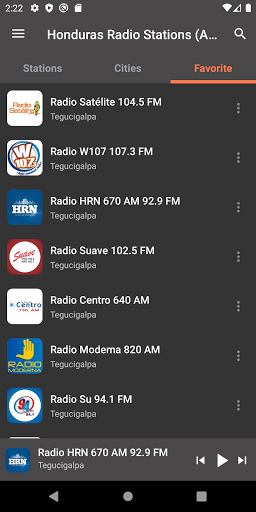 Honduras Radio Stations (AM/FM Screen 3