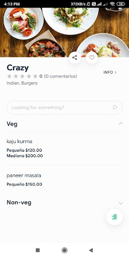Android application Norile Food screenshort
