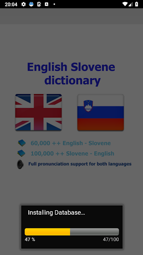 Slovene slovar prevajalnik Screen 2