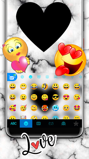 Black Marble Heart Keyboard Ba Screen 3