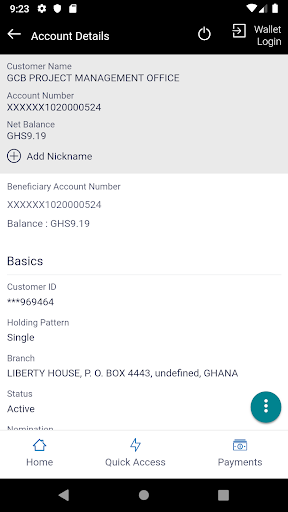 Android application GCB Internet Banking screenshort