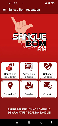 Android application Sangue Bom ATA screenshort
