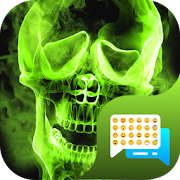 Green Fire Emoji SMS Theme