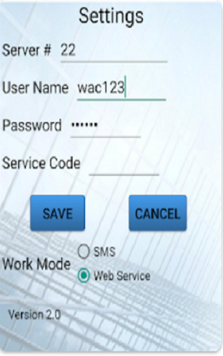 Android application WAC Technician screenshort