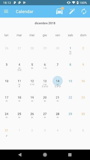 Android application TimeSheet screenshort