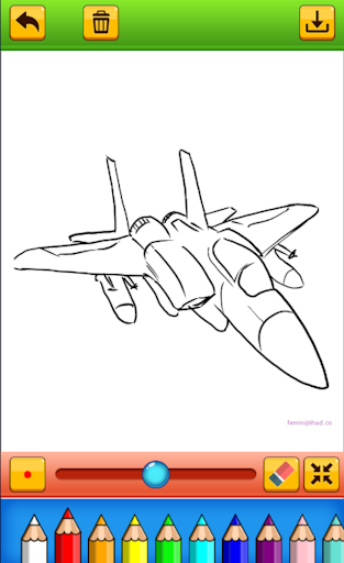 Coloring military plane Screen 3