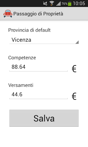 Passaggio di proprietà Screen 2