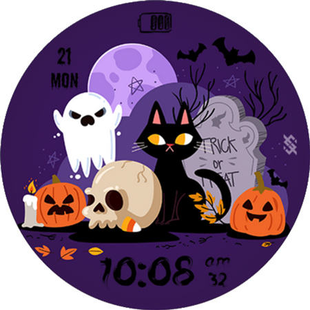 BFF7- Halloween Cat and Pumpkin