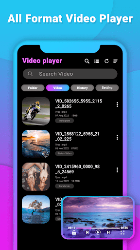 Android application Solo Video Player screenshort