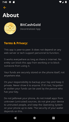 Android application BitCashGold screenshort
