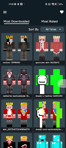 Technoblade Skins Screen 2