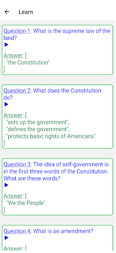 Civics Test Screen 2