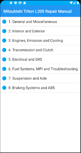 Android application Mitsubishi Triton - Repair Man screenshort