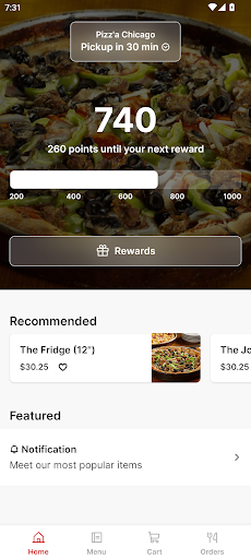 Android application Pizz'a Chicago screenshort