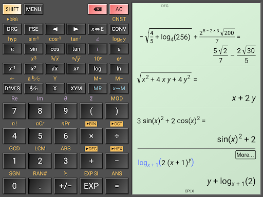 Screenshot of HiPER Scientific Calculator