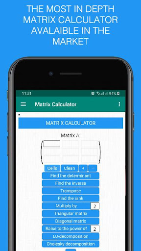Android application Matrix Calculator | solution screenshort