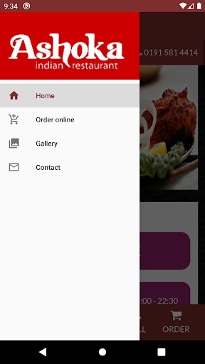 Android application Ashoka Restaurant screenshort
