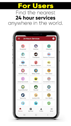Android application 24 Hours Services screenshort