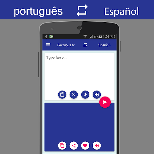 Android application Portuguese Spanish Translator screenshort