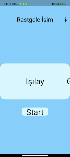 Android application Rastgele İsim screenshort