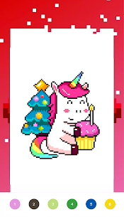 Unicorn Art Pixel – Color By Number 3